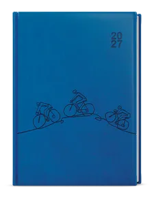 Wöchentlicher Terminkalender - Oskar - Vivella mit Prägung - A5 - Hellblau - Fahrrad